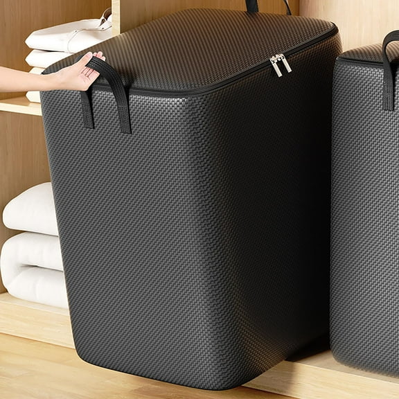 EUDIDV Extra-Large Super Load-bearing Woven Material Zipper Storage Bag For Organizing And Storing Cotton Quilts Clothing Toys Books Etc Collapsible Storage Bag Roomy