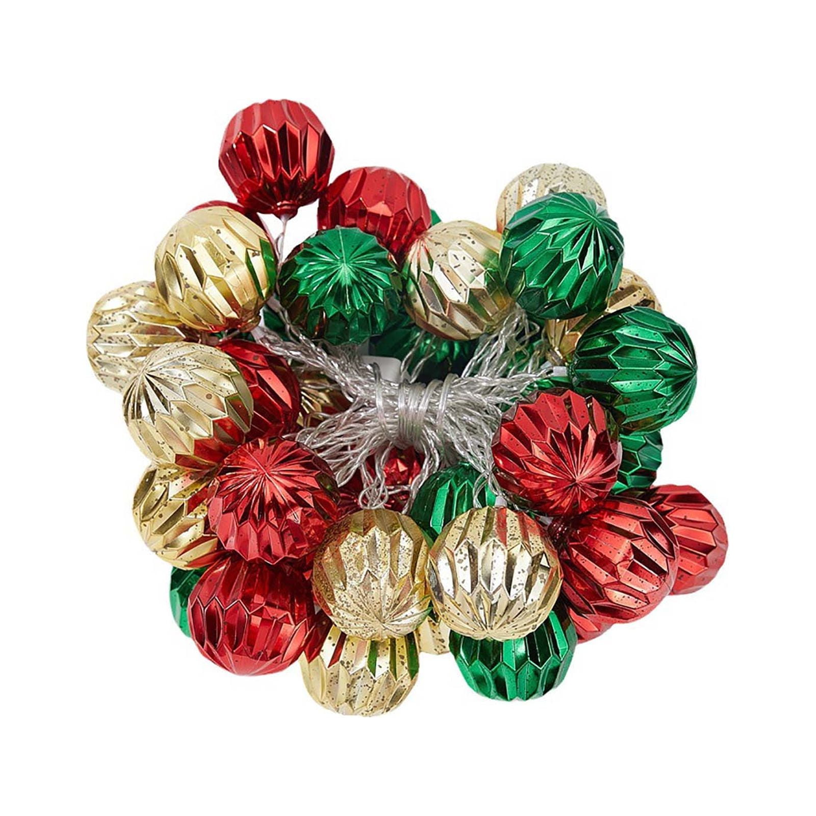EUDIDV Festive String Lights 59-inch Christmas String Lights 10 LED Ball Lights, Battery Powered Luminescent Lights String Ball Lights Decorate Christmas Tree Room Indoor And Outdoor Xmas Lights