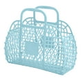 thumbnail image 1 of EUDIDV Foldable Laundry Hamper Bathroom Hollowed Out Wash Storage Basket Bath Basket Plastic Bath Basket Foldable Mesh Hand Basket Bath Basket (24x21x9.5cm) Large Capacity, 1 of 3
