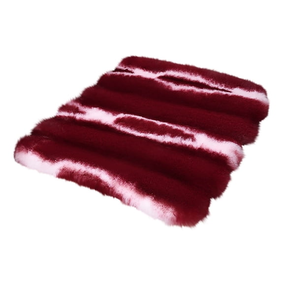 EUDIDV Furniture Chair Cushion Winter Car Seat Cushion Rabbit Short Plush Vertical Stripe Pattern Front Single Seat Car Seat Cushion Winter Warm Rabbit Seat Cushion Comfortable Cushion