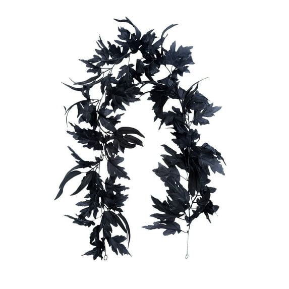 EUDIDV Halloween Decorations Artificial Hanging Plants - Black Faux Garland, Outdoor/Indoor Fake Plants for Party、Garden Decor
