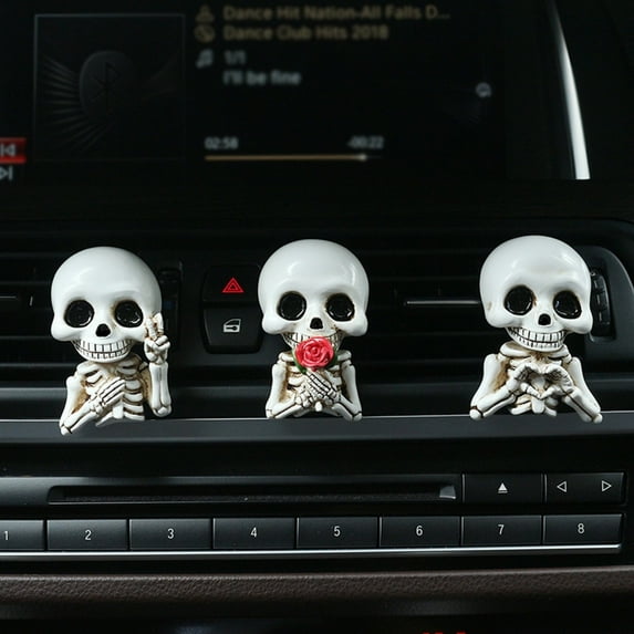 EUDIDV Halloween Decorations Halloween Car Bust Ghost Three Car Aromatherapy Resin Skull Car Decoration Sale Clearance