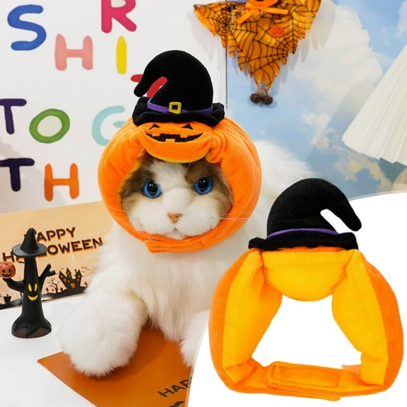 EUDIDV Halloween Decorations Hat Halloween Funny Dog Pumpkin Witch Hat Dog Costume Cats Transformation Head Gear Sale Clearance