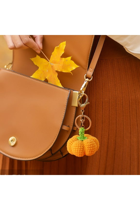 Halloween Decorations Imitation Small Pumpkin Car Keychain Pendant Ball School Bag Ornaments Gift Sale Clearance