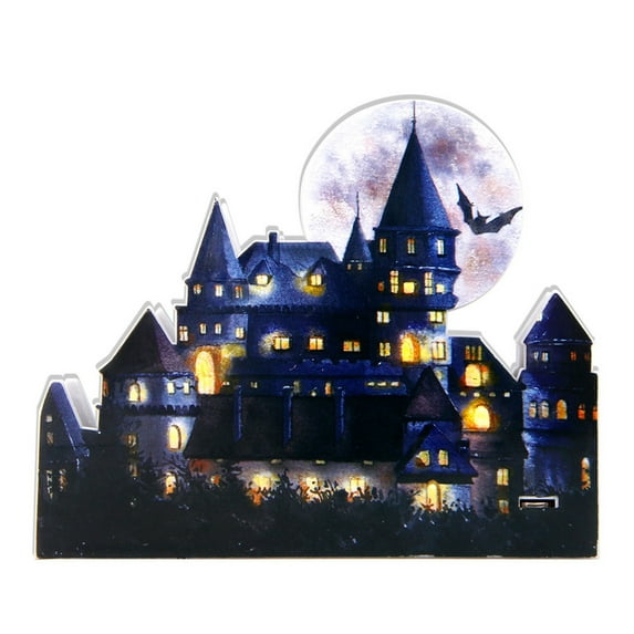 EUDIDV Halloween Figurines Halloween Castle LED Luminous Decoration Party Decoration Desktop Decoration Castle Model House Halloween Decorations For Home Desktop Decor Creepy Tabletop Decor