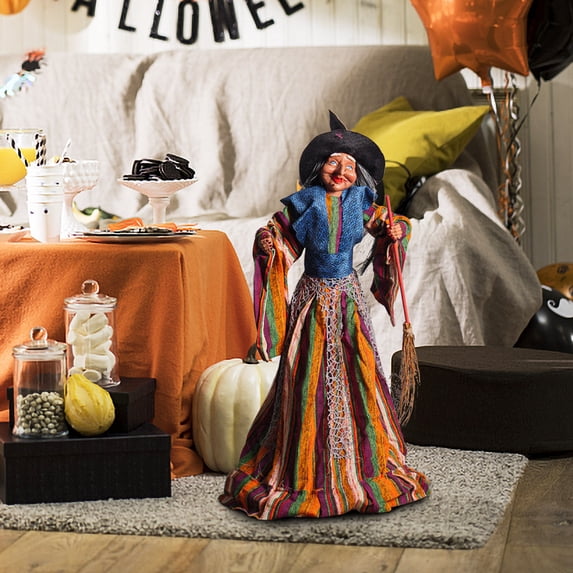 EUDIDV Halloween Figurines Halloween Electric Induction Standing Witch Toys Ghost Festival Bar Outdoor Decoration And Placement Props And Accessories Creepy Tabletop Decor