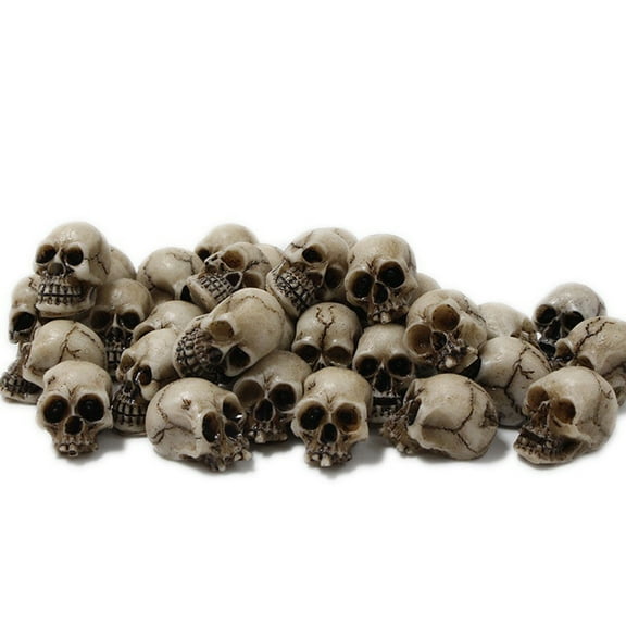 EUDIDV Halloween Figurines Small Skeleton Head Flower Pot Decoration Courtyard Sculpture Flower Pot Paving Stone Decoration 40pcs Halloween decorations Creepy Tabletop Decor