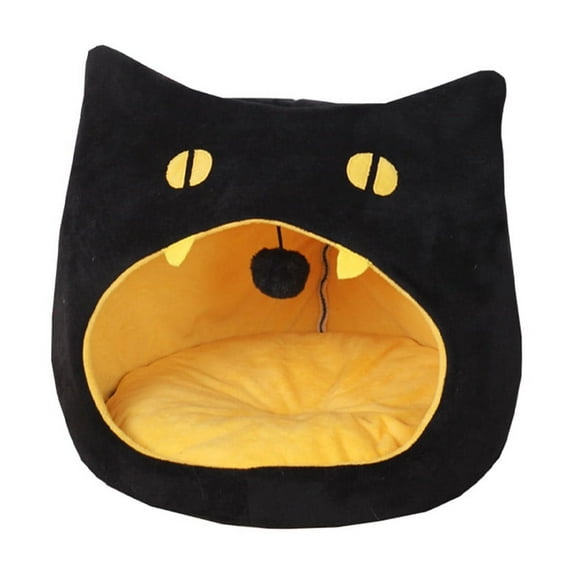 EUDIDV Halloween Ornaments Halloween Big Mouth Cats House Crosses Border Autumns And Winter Warm Cats House Closed Cats And Dog House Pet Halloween Pet Creepy Halloween Props