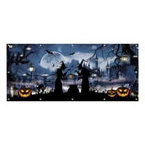 EUDIDV Halloween Pumpkin Decorations Halloween Garage Door Cover Large Halloween Garage Door Decorations Witches Hanging Garage Door Halloween Holiday Garage Door Window Wall Background
