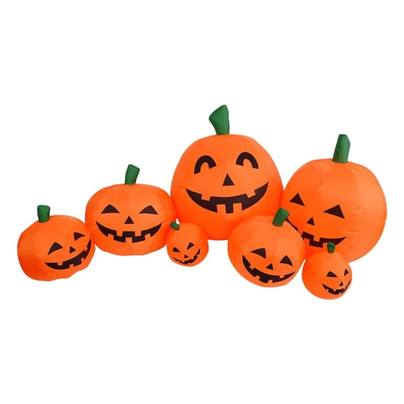 EUDIDV Halloween Pumpkin Decorations Halloween Pumpkin Inflatable 2.2m 7 Pumpkin Ghost Halloween Decoration