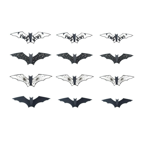 EUDIDV Halloween Theme Stickers Halloween Bats Stickers Hollow Halloween Bats Stickers Wall Decals For Office Kitchen Window For Interior Scary Stickers