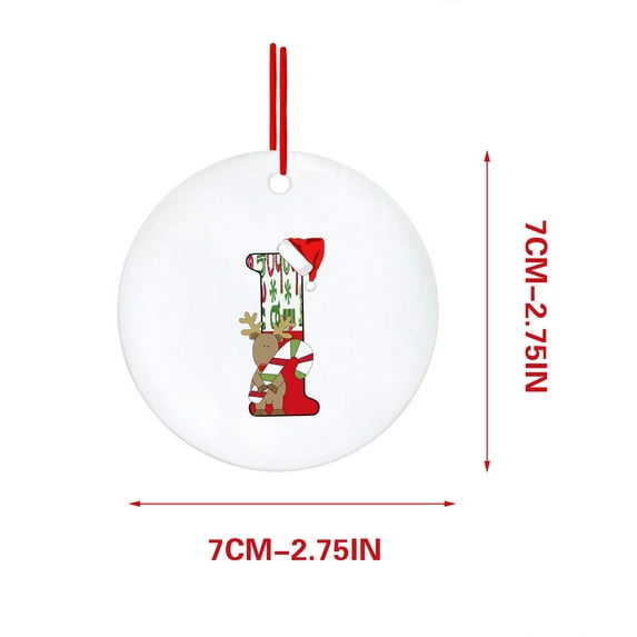 EUDIDV Hanging Decor 26 Letter Fawn Ornaments Red Christmas Tree Ornaments Letter Hanging Pendant Ornaments Alphabet Xmas Tree Decorations For Home Xmas Decorative