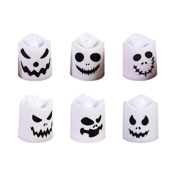 EUDIDV Haunted House Lights 24pc Halloween Small Wave Candle LED Bar Party Horror Spooky Room Decoration Colorful Light Electronic Candle Halloween Decorative Lights