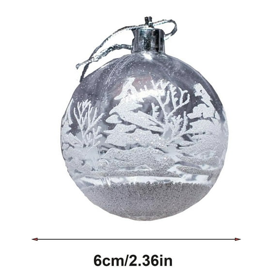EUDIDV Holiday Decorations 6pc Transparent Christmas 6cm Boxed Painted Decoration Christmas Decorations Hanging Decoration Christmas Xmas Tree Ornaments