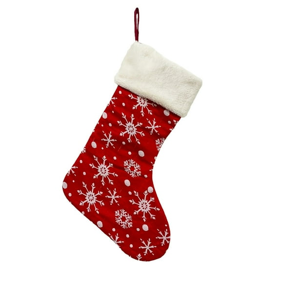 EUDIDV Holiday Decorations Christmas Large Stockings Plaid With Plush Cuff Stocking Decor Gift Bag Xmas Tree Ornaments