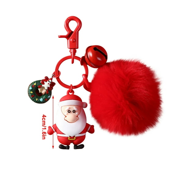EUDIDV Holiday Hanging Decor Santa Claus Keychain Cute Creative Practical Keyring School Bag Pendant Xmas Decorative Hangings