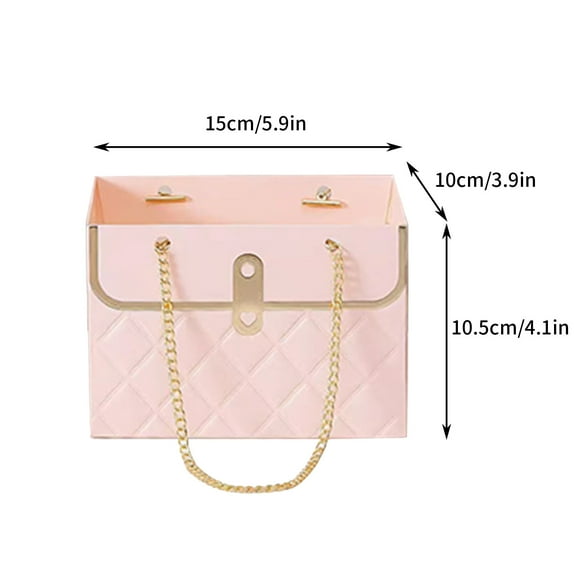 EUDIDV Home Decor Clearance Flower Paper Gift Box With Metal Chain, 2024 New Bouquet Storage Bucket, Flower Shop Bag, Wedding Party Handbag Gift Box Home Decor Items