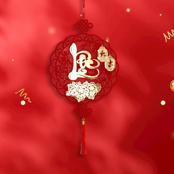 EUDIDV Home Decor Clearance Spring Festival Door Sign Chinese New Year Hanging Decoration Blessing Characters Tassel Pendant For Happy New Year Window Style C 1Pc Home Decor Items