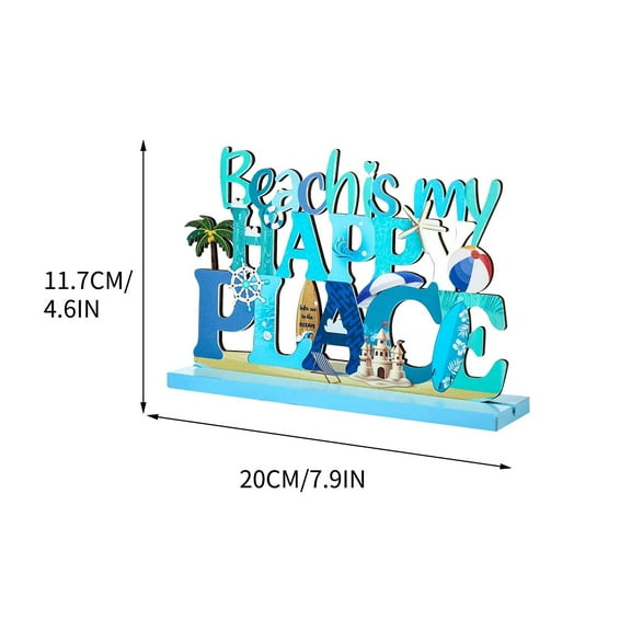 EUDIDV Home Decor Clearance Wooden Hawaiian Beach Happy Center Decoration Beach Sea Decoration Board Dining Table Decoration Ocean Navigation Theme Home Decoration Home Decor Items