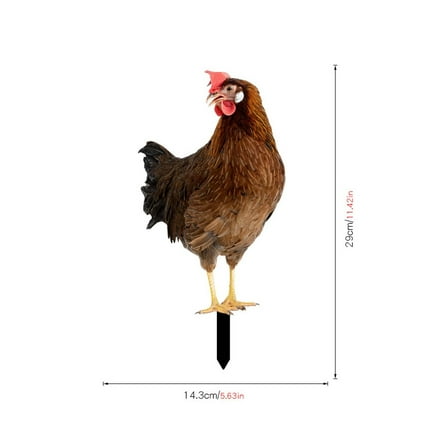 EUDIDV Home Decor Items Acrylic Outdoor Scene Yard Art Simulated Chicken Decoration Courtyard Decoration Garden Double Sided Ground Insertion Board Decorative Accessories
