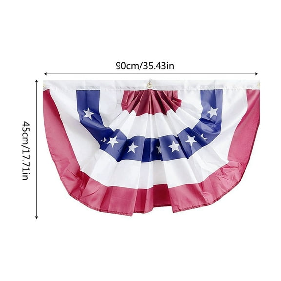 EUDIDV Home Decor Items American Flag Patriotic Half Fan Banner Flag Memorial Day Party Decor Decorative Accessories