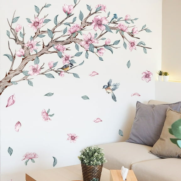 EUDIDV Home Decor Items Fresh Branches Birds Flowers Wall Stickers Living Room Bedroom Entrance Furniture Decoration Wall Stickers Decorative Accessories