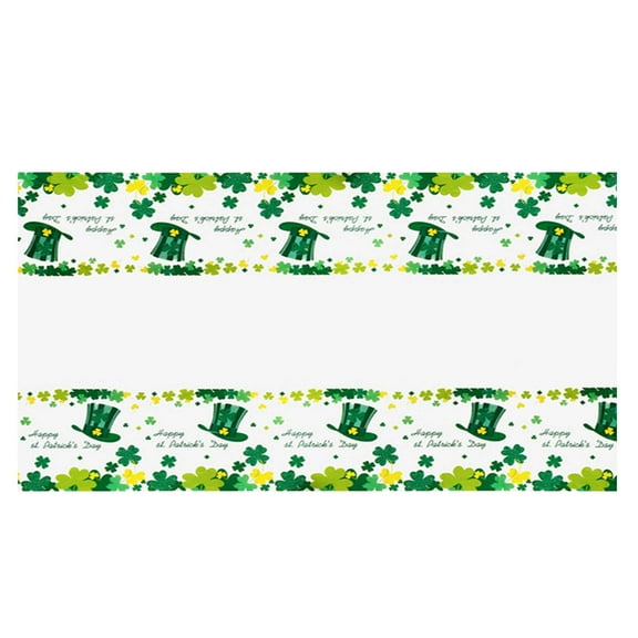 EUDIDV Irish Day Disposable Rectangle Plastic Tablecloth For Parry Festival Theme Party Table Cloth Disposable PE Table Cloth Lucky Charm Products