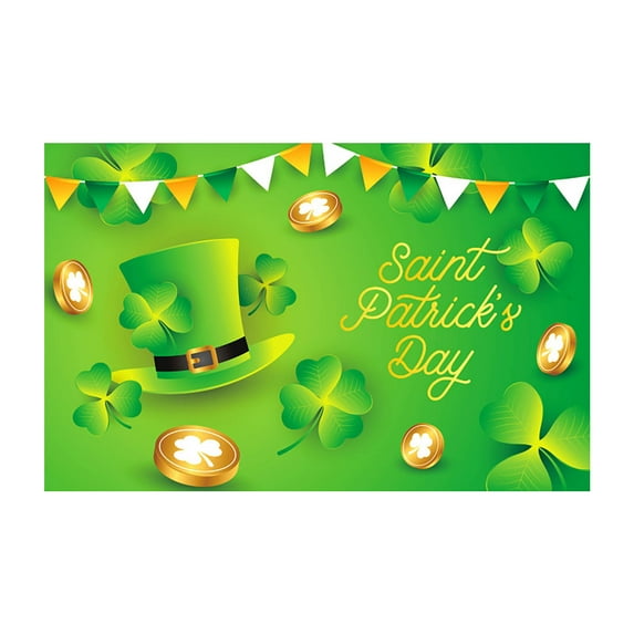 EUDIDV Irish Day St. Patrick's Day Background Cloth Flag Festival Party Decoration Lucky Charm Products