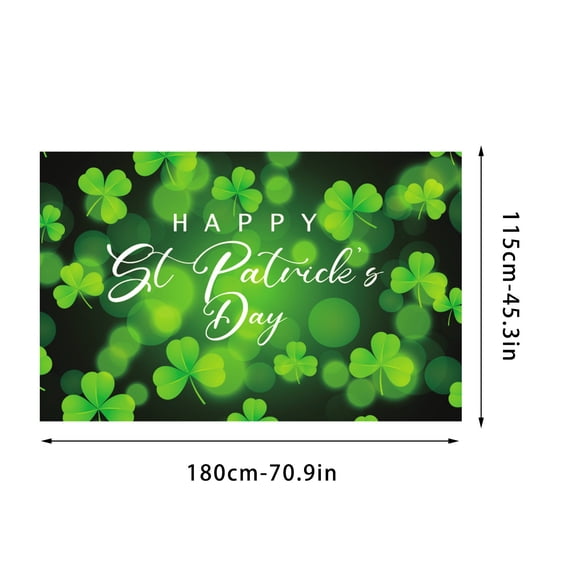 EUDIDV Irish Day St Patrick's Day Flags Double Printed Banner Shamrocks Hat Gold Coins Luck Green Yard Sign Trefoil Poster Photo Irish Holiday Decorations Lucky Charm Products