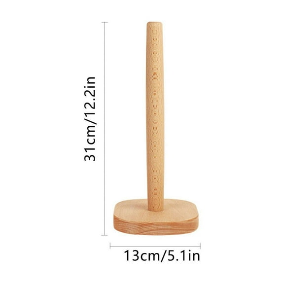 EUDIDV Leakproof Kitchen Paper Towel Rack Japanese-style Beech Vertical Wooden Roll Paper Shelf Storage Rack Cling Film Lazy Wipe Arrangement Rack Leakproof Food Box