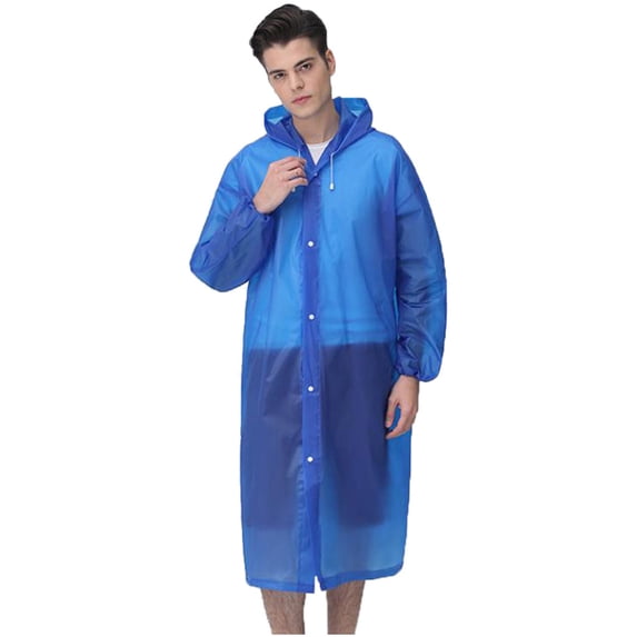 EUDIDV Lightweight Raincoat Men's Outdoor Travel Fashion Adult Raincoat Thick Transparent EVC Raincoat Durable Rain Shield Raincoat for Adults