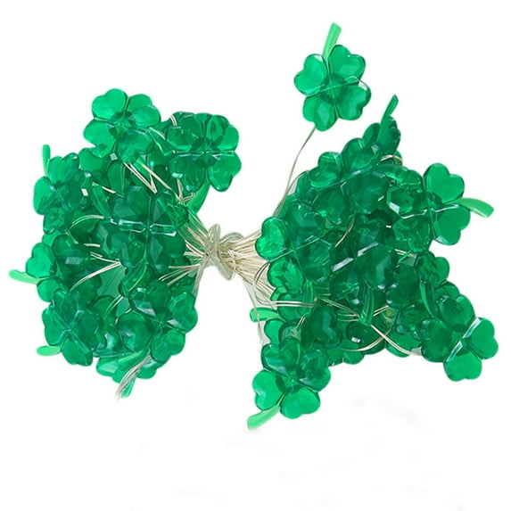 EUDIDV Lucky Charm Products Irish Festival Light String Fairys Lights St Patrick's Day Party Decoration Lights Four Leaf Clovers String Lights Irish Day
