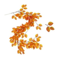 EUDIDV Maple Leaf Garland - Thanksgiving and Halloween Decor, Artificial Realistic Fall Foliage Hanging Vine for Indoor/Outdoor Party, Wedding/Fireplace Decoration with Hanging Hook