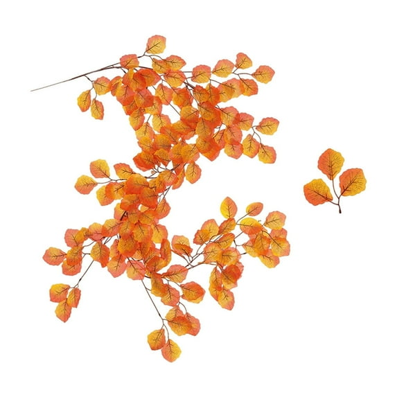 EUDIDV Maple Leaf Garland - Thanksgiving and Halloween Decor, Artificial Realistic Fall Foliage Hanging Vine for Indoor/Outdoor Party, Wedding/Fireplace Decoration with Hanging Hook