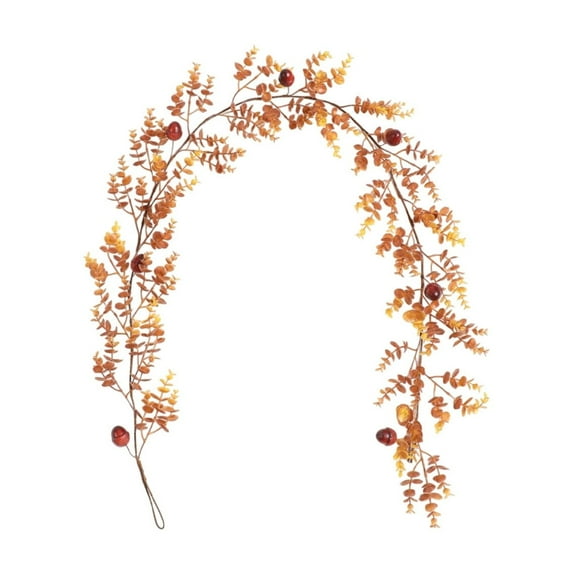 EUDIDV Maple Leaf Garland - Thanksgiving and Halloween Decor, Artificial Realistic Fall Foliage Hanging Vine for Indoor/Outdoor Party, Wedding/Fireplace Decoration with Hanging Hook