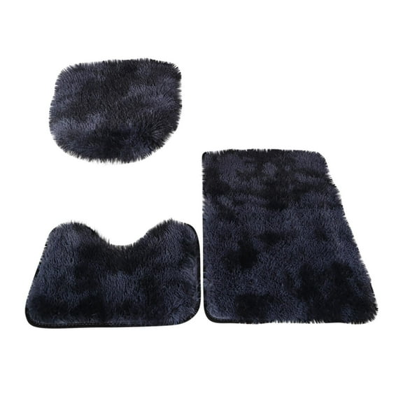EUDIDV Memory Bath Mat Tie Dyed Plush Carpet Plush Toilet Three Piece Set Non Slip Mat Bath Water-Absorbing