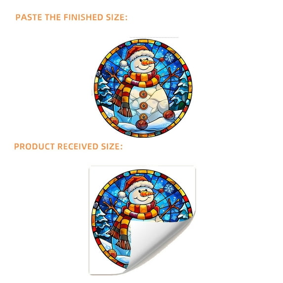 EUDIDV Nativity Ornament Christmas Circular Sticker Snowman Santa Claus Tree Window Sticker Decorative Sticker Xmas Decor Items