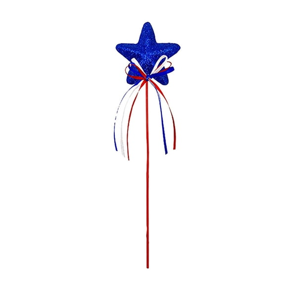 EUDIDV Patriotic Decor Independence Day Pentagram Decoration Red White And Blue Five Star Bow Star Stick Inserts Independence Day Party Decoration Party Supplies​