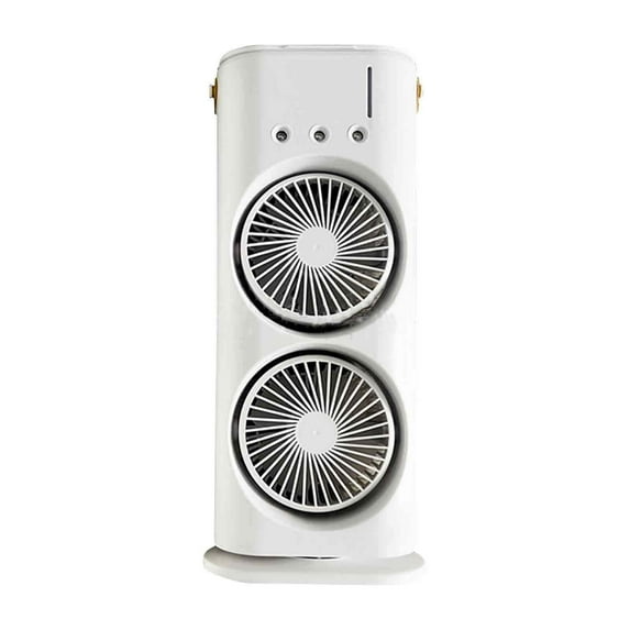 EUDIDV Portable Fan New Summer Household Double Head Fan Office Cool Humidification Night Light Spray Fan Outdoor Portable Cold Fan;Suitable for Indoor and Outdoor Use