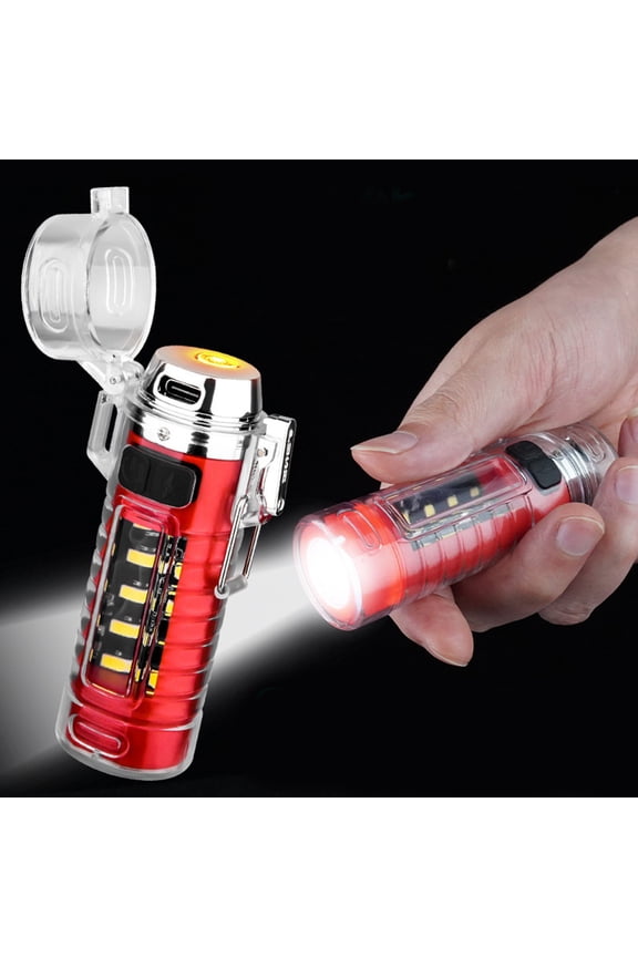 Portable Flashlight 2 In 1 USB Rechargeable Flashlight Lighter Electric Lighter And LED Flashlight Water Proof Durable Torch Bright