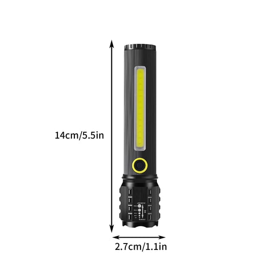 EUDIDV Portable Flashlight Aluminum Alloy USB Outdoor Charging Flashlight Long-range Strong Light Camping And Hiking LED Telescopic Zoom High Brightness Flashlight Durable Torch Bright