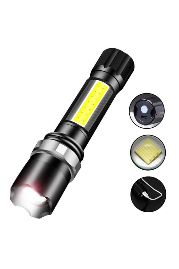 Portable Flashlight LED Flashlight,1000 Lumens Super Bright Flashlight, Zoomable, Rechargeable Flashlight With 4 Modes,, Powerful Handheld Flashlight Durable Torch Bright