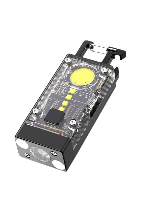 Portable Flashlight Multifunctional Solar Charging Work Light Super Bright Portable Keychain Light Water Proof COB Emergency Flashlight Durable Torch Bright