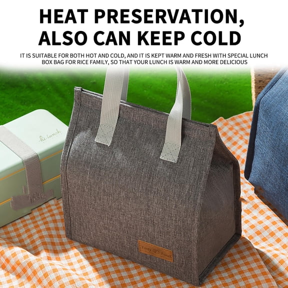 EUDIDV Premium Insulation Meal Bag Vertical Portable Cationic Bento Bag Insulation Bag Rice Box Bag Large Capacity Bento Bag Portable Stylish Lunch Tote