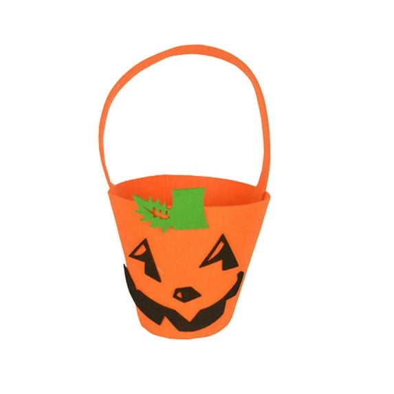 EUDIDV Pumpkin Bucket Candy Bucket Halloween Decoration Candy Bag Ghost Festival Mood Layout Props Non Woven Three Dimensional Handbag Party Supplies