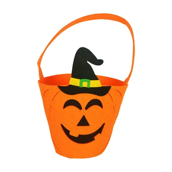 EUDIDV Pumpkin Bucket Candy Bucket Halloween Decoration Candy Bag Ghost Festival Mood Layout Props Non Woven Three Dimensional Handbag Party Supplies