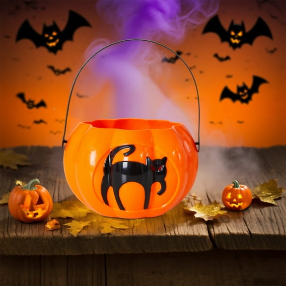EUDIDV Pumpkin Bucket Candy Bucket Halloween Pumpkin Lantern Decoration Luminous Pumpkin Lantern Handheld Lantern Pumpkin Bucket Candy Jar