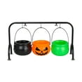 thumbnail image 1 of EUDIDV Pumpkin Bucket Candy Bucket Witches Cauldron Serving Bowls On Rack 3 Packs Halloween Candy Servers Decor Bowl For Indoor Outdoor Party Decorations, 1 of 7