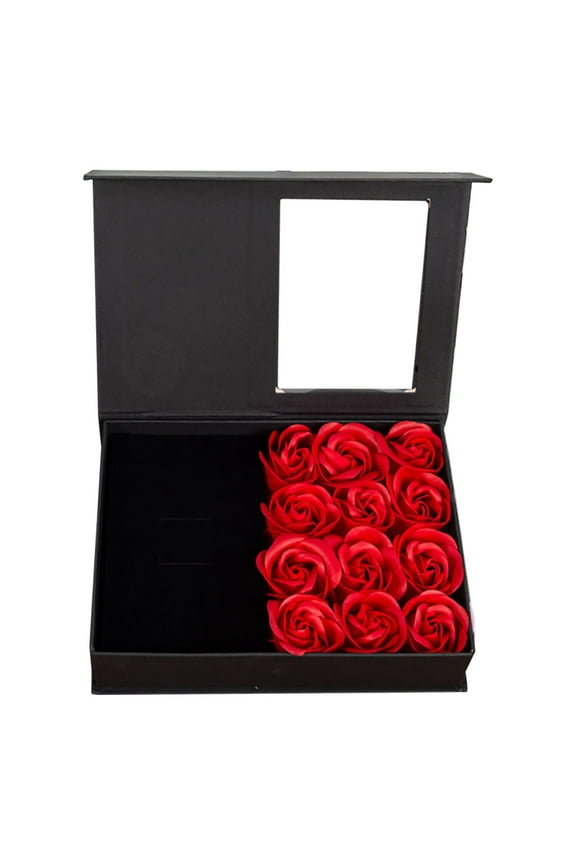Romantic Presents Flip Top Jewelry Box Black Eternal Rose Jewelry Packaging Box Valentine's Day Gift Valentine's Decor
