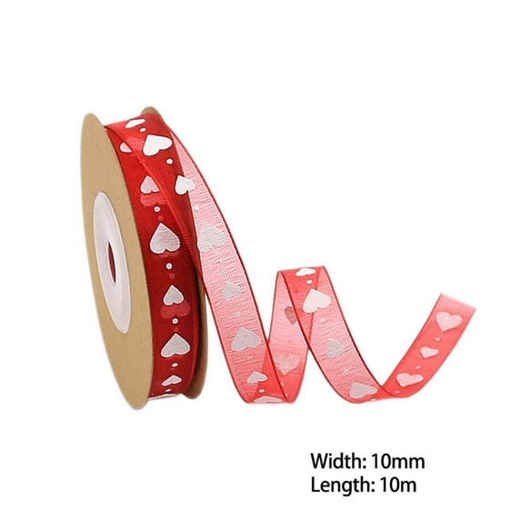 EUDIDV Romantic Presents Love Printing Yarn Silk Gift Wrapping Rope Valentine's Day Red Ribbon Valentine's Decor